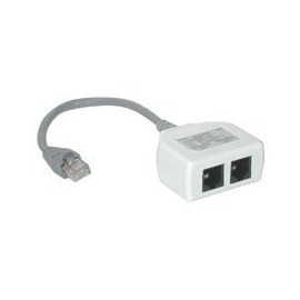 QualConnect 2-Port RJ45 Splitter/Combiner Cable, Beige 6-Inch