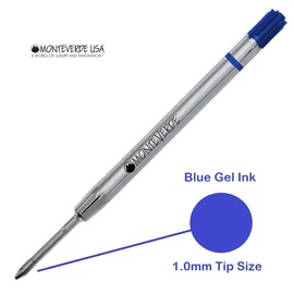 5 - Monteverde Capless Gel Ballpoint Refill to Fit Parker Ballpoint Pens, Bold Point (Bulk Packed) (Blue)