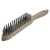 Lessmann Hand Wire Brush 4 Rows Smooth Steel Wire