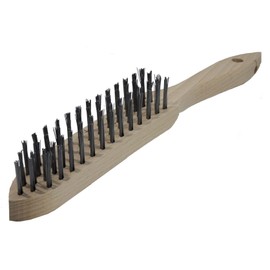 Lessmann Hand Wire Brush 4 Rows Smooth Steel Wire