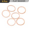 sourcing map M33 Flat Washer, 6 Pcs Copper Ring Flat