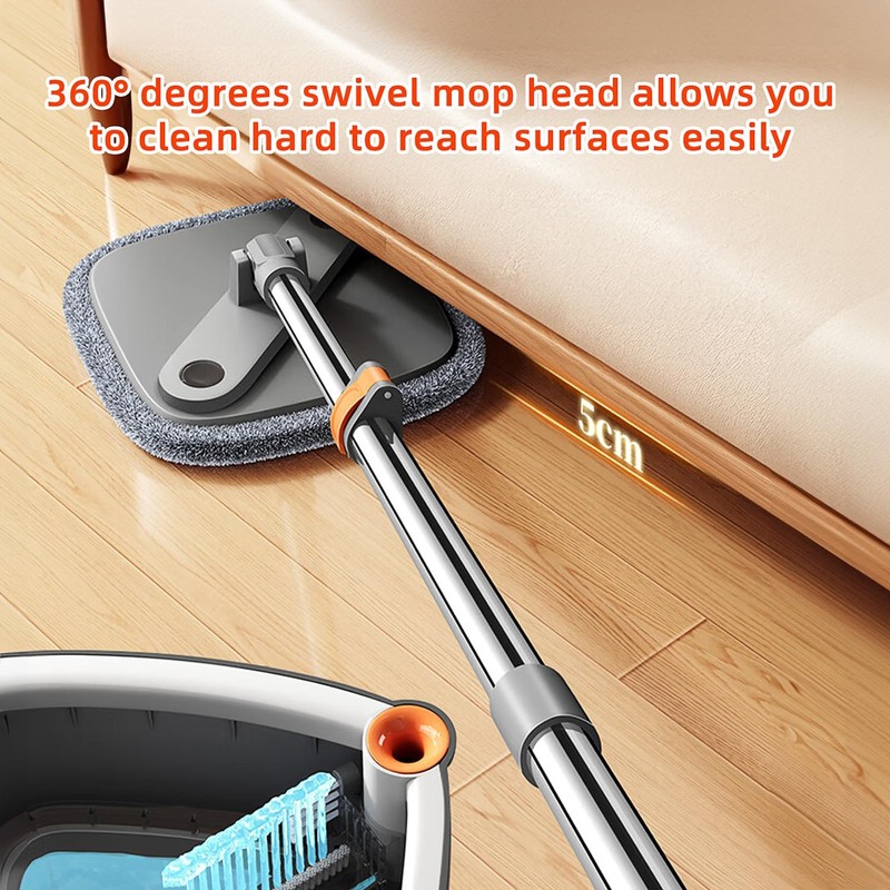 KZKR Spin Mop and Bucket Set with 10 Replaceable Microfiber
