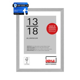DEHA Design Tribeca Aluminium Picture Frame Brushed Silver 5x7in, 13x18cm with Push and Turn Clips