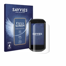 Savvies (4 Pack Full-Screen Protection Film compatible with Garmin Edge 1050 Full Cover Screen Protector 3D Curved [Edge to Edge, Scratch Proof]