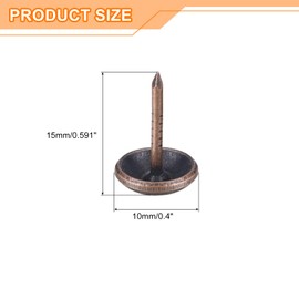 sourcing map Upholstery Tacks Nail Pins Furniture, 50Pcs 10x15mm Thumb Tack Pins Assortment Kit Carbon Steel for Home Sofa DIY Decorative Nail Heads Nails, Red Bronze