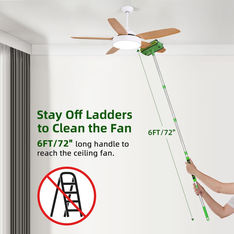 Zavrski Ceiling Fan Cleaner Duster with 6 Ft/72'' Extension Pole