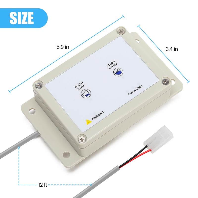 36387 RV Toilet Switch Panel, Wall Switch with Dual Flush