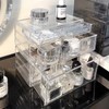 FKTXCO Clear Stackable Makeup Organizer with Drawer, Vanity Countertop Containers