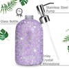 SlowVibes 18Oz Bling Purple Glass Soap Dispenser With Rust Proof