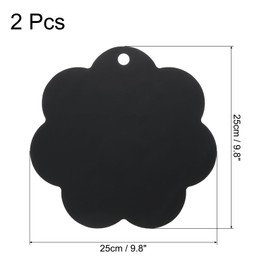 uxcell 2pcs Induction Cooktop Protector Mats, Induction Stove Protector Multifunctional Silicone Mats for Induction Stove, Microwave Mat, Trivet, Flower Shape (Black)