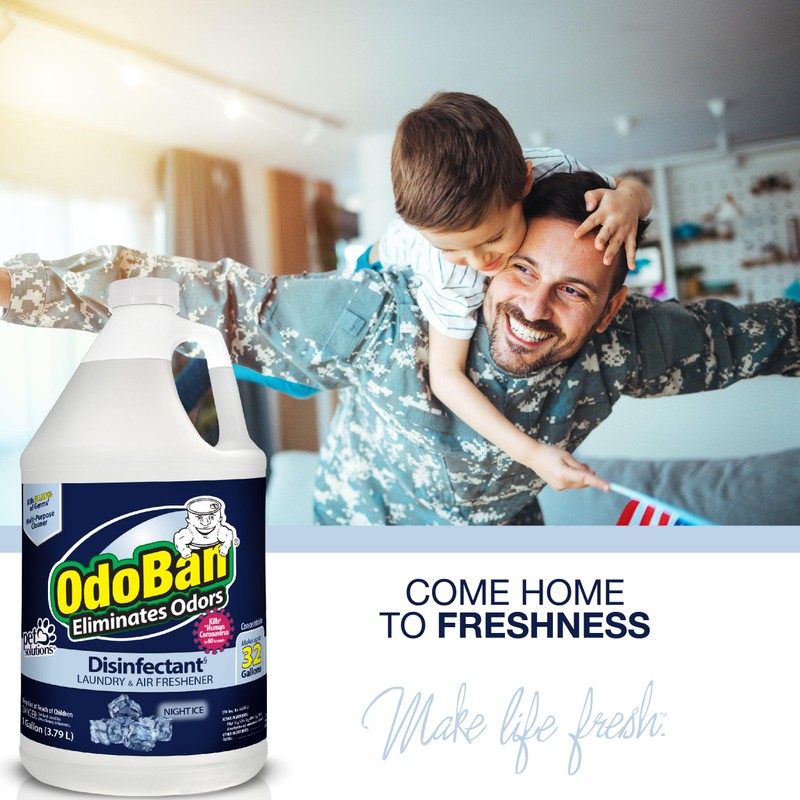 OdoBan Disinfectant Concentrate and Odor Eliminator, Made in the USA,