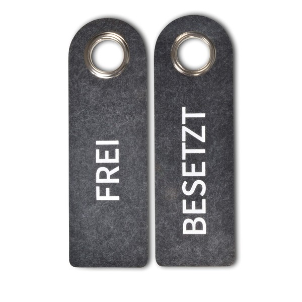 2 Freely Occupied Felt Door Hangers (Dark Grey) – With
