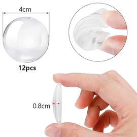 OWLMATE 12 x Door Handle Buffer 40 x 8 mm Transparent Door Stopper Latch Door Handle Protection Door Stopper Wall for Protection of Walls and Furniture - Door Handle Buffer