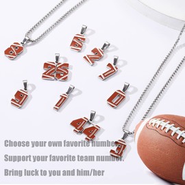 HSWYFCJY Football Jersey Number Necklace for Boys Stainless Steel Athletes Jersey Number Charm Pendant Chain Sport Jewelry Gift for Men Girls（Number 12）
