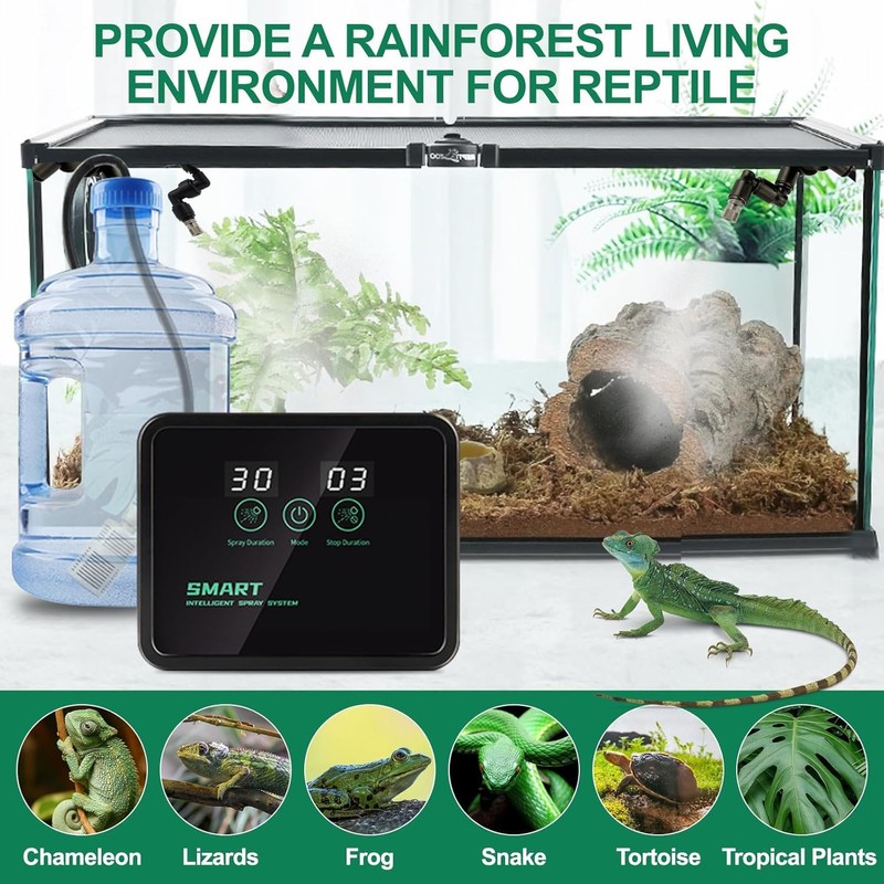 MECESOR Automatic Reptile Mister for Reptile Tank Smart Reptiles Mister