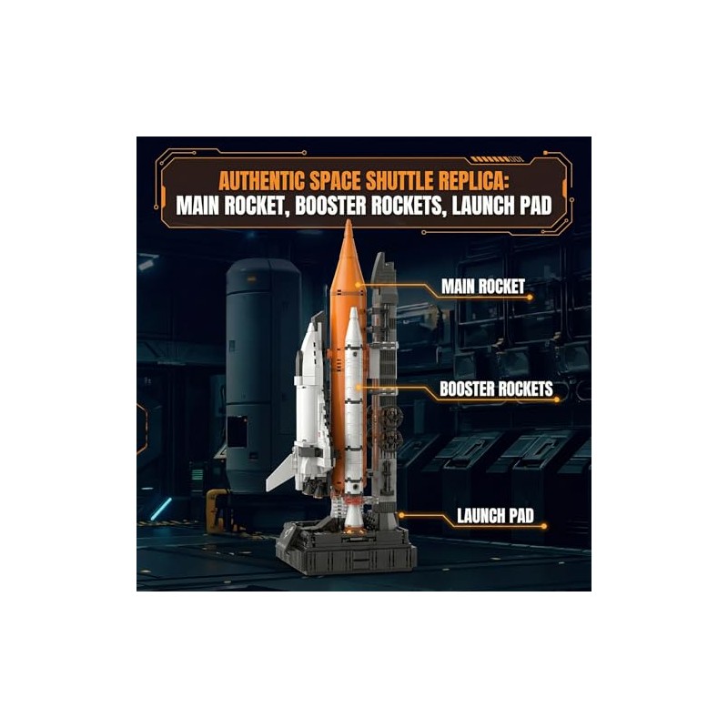 Space Shuttle Building Blocks Set, 616 Pieces Mini Rocket Model