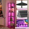 Furnulem 6 Tier Corner Shelf with LED Light, 67.5” Tall