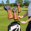 LZFAN Golf Headcovers Set of 3, Brown Classic Golf Club