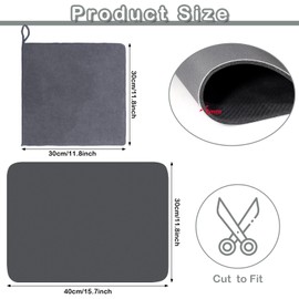 Coicok Abtropfmatte, saugfähige Abtropffläche, saugfähige Küchenmatte, Küchenmatte, Magical Mat Matte, Lebensmittelmatte, Kaffeemaschine 30 x 40 cm Grau