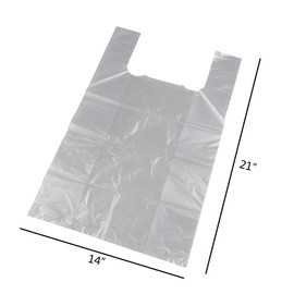 HOMMP Handled T-Shirt Bag, Plastic Multi-Use Carryout Shopping Bags (320 Counts, Clear)