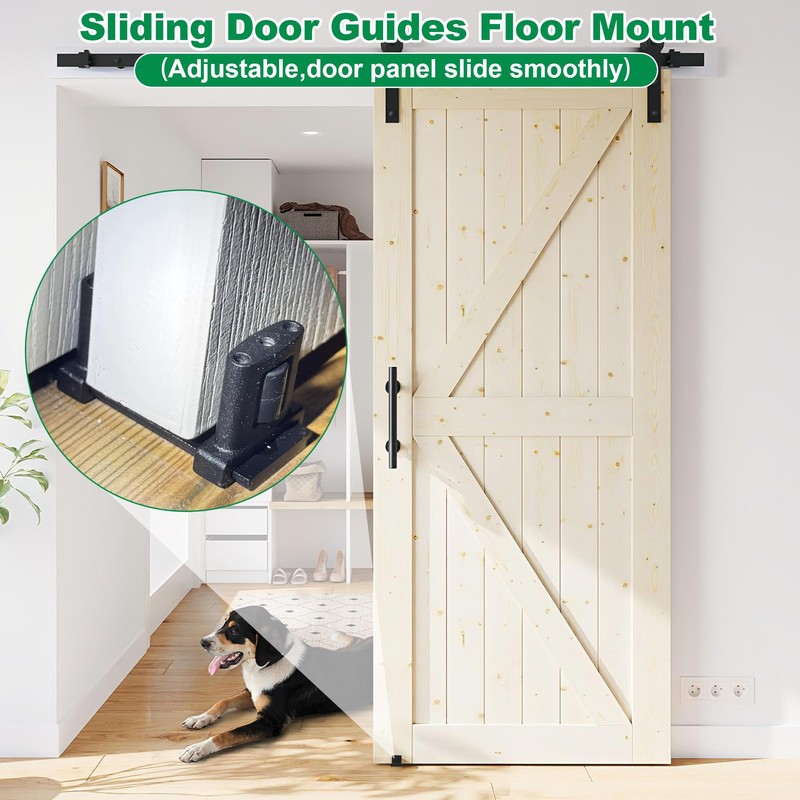 3-Roller Adjustable Sliding Closet Door Floor Guide Upgrade Kit