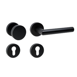 ck-türbeschläge New Orleans Door Handle Set Matt Black for Room Doors DIN Standard (Change Right)