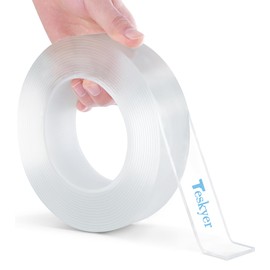 Teskyer Double Sided Tape Heavy Duty, 9.84 FT x 1.18 in, Extra Large Mounting Tape, Super Strong Adhesive Nano Tape for Walls Carpet Photo Frame Poster Home Office Decor