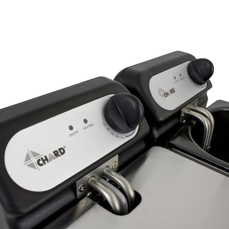 CHARD DF-6E, Dual Tank Deep Fryer, Stainless Steel, 6 liter,