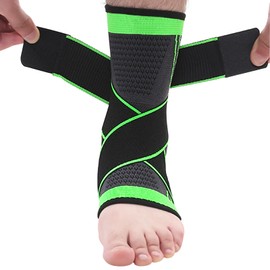 YINGDIHUT 1 Par Ajustable Tobillera para Esguince Ortopédica, Tobilleras Deportivas de Compresión, Esguinces Antideslizante Soporte de Tobillo Súper Elástico Transpirable，para Fitness、Tensión en el Tobillo (Verde-XL)
