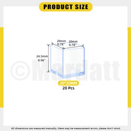 Mardatt 20Pcs 3/4" x 3/4"(20x20mm) Square Rubber Chair Leg Tips Caps, Furniture Leg Caps Chair Leg Floor Protectors Furniture Table Feet Cover Chair Leg Foot End Caps, Clear