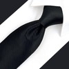 SHLAX&WING Men's Plain Black Silk Necktie, 8cm x 147cm Necktie