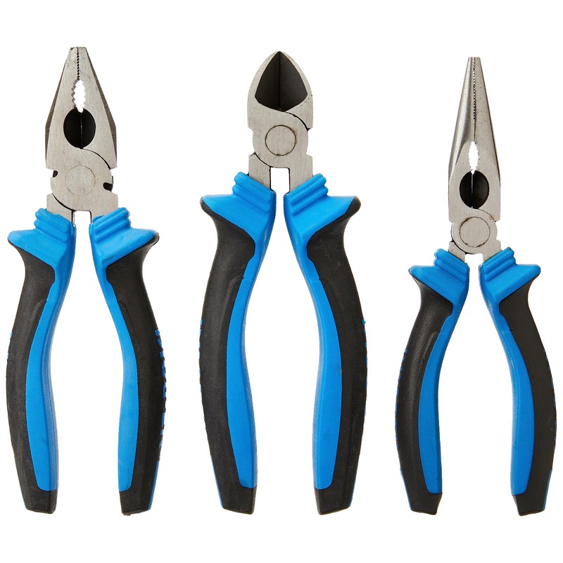 Draper 45864 3-Piece Soft-Grip Pliers Set, Blue, 22.5 x 25
