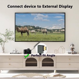 GELRHONR Mini HDMI to HDMI Coiled Cable, Ultra Thin Mini HDMI Cable 2.1 Version High Speed 48Gbps, Support 8K@60Hz 3D,for DSLR Camera Camcorder, HDTV, Laptop(Extend up to 3FT) (Left Angle)