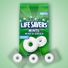 Life Savers LIFE SAVERS Mints, Bulk Hard Candy Wint-O-Green Breath Mints, 44.93 oz Party Size