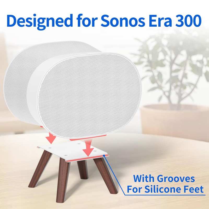 Wooden Table Stand for Sonos Era 300 Space Saving Desktop