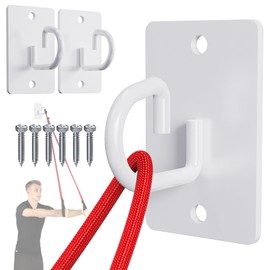 Wall Anchors for Resistance Bands, Wall Mount Resistance Bands Anchors System, Workout Bands Anchor for Exercise Bands, Space-Saving Home Gym Hooks for Free Exercise -3 Pcs (White)