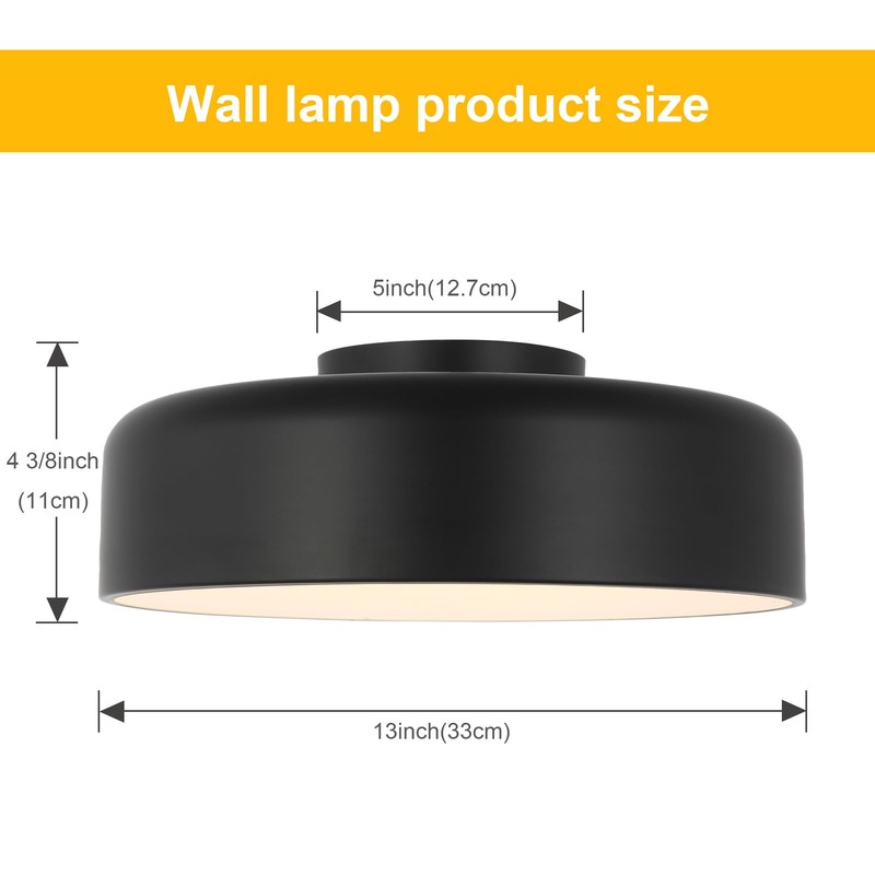 Kalium 13" Flush Mount Ceiling Light Fixture with Remote,24W Dimmable