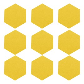 VALICLUD 12pcs Hexagon Felt Board Tiles Felt Pin Board Notice Memo Bulletin Boards Photo Message Display Board for Home Office Classroom Wall Decor Yellow
