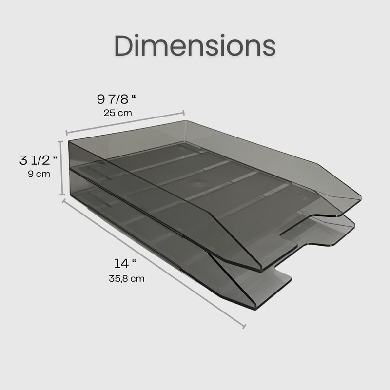 Acrimet 2 Tier Paper Organizer Letter Tray - Plastic Stackable