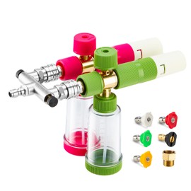 REALYOU Foam Cannon Dual-Connector Accessory, Pressure Washer Double Tip Attachment, Pressure Washer Accessories with 1/4" Quick Connect for Car Wash, 2 Adjustable Foam Cannon Pro