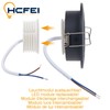 HCFEI LED Recessed Spotlight, Dimmable, Black, Swivelling, 5 W, Flat,