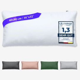 Wolkenfeld Cushion cover 40 x 80 cm, white - cuddly soft and non-iron - super soft pillowcase - cushion cover with concealed zip