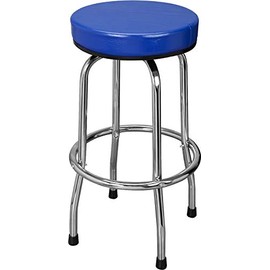 TCE ATRP6185U Torin Swivel Bar Stool: Padded Garage/Shop Seat with Chrome Plated Legs, Blue
