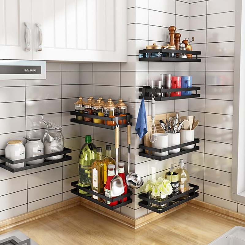 YunNasi Kitchen Wall Shelf No Drilling 1 Tier Shower Shelf