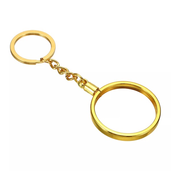 uxcell Coin Holder Keychain 40mm Round Medallion Holder with Metal