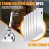 PURPLEBIRD 6" Stainless Steel Griddle Scraper Blades 6 Pack, Razor