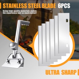PURPLEBIRD 6" Stainless Steel Griddle Scraper Blades 6 Pack, Razor Sharp Grill Scraper Blades, Replacement Blade for Griddle & BBQ Grill Scraper
