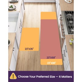 DEXI Kitchen Mats for Floor Cushioned, 23x35 Wide Runner Rug Non Slip, Waterproof Soft Comfort Standing Padded Anti Fatigue Decorative, Brown Beige