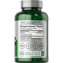 Horbäach Milk Thistle Supplement | 3000mg | 300 Capsules | Herbal Extract | Non-GMO, Gluten Free