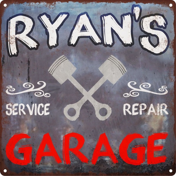 RYAN'S Garage Shop Rust Man Cave Shop Gift Home Decor